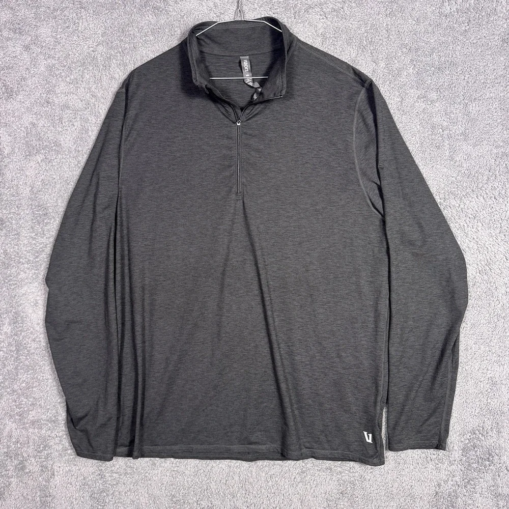Vuori Pullover Mens 2XL XXL Gray Half Zip Ease Performance 2.0 Lightweight V2001